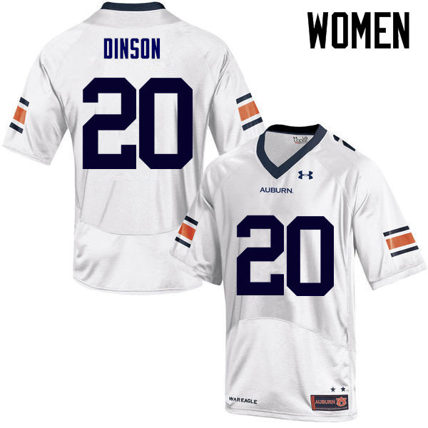 Women's Auburn Tigers #20 Jeremiah Dinson White College Stitched Football Jersey